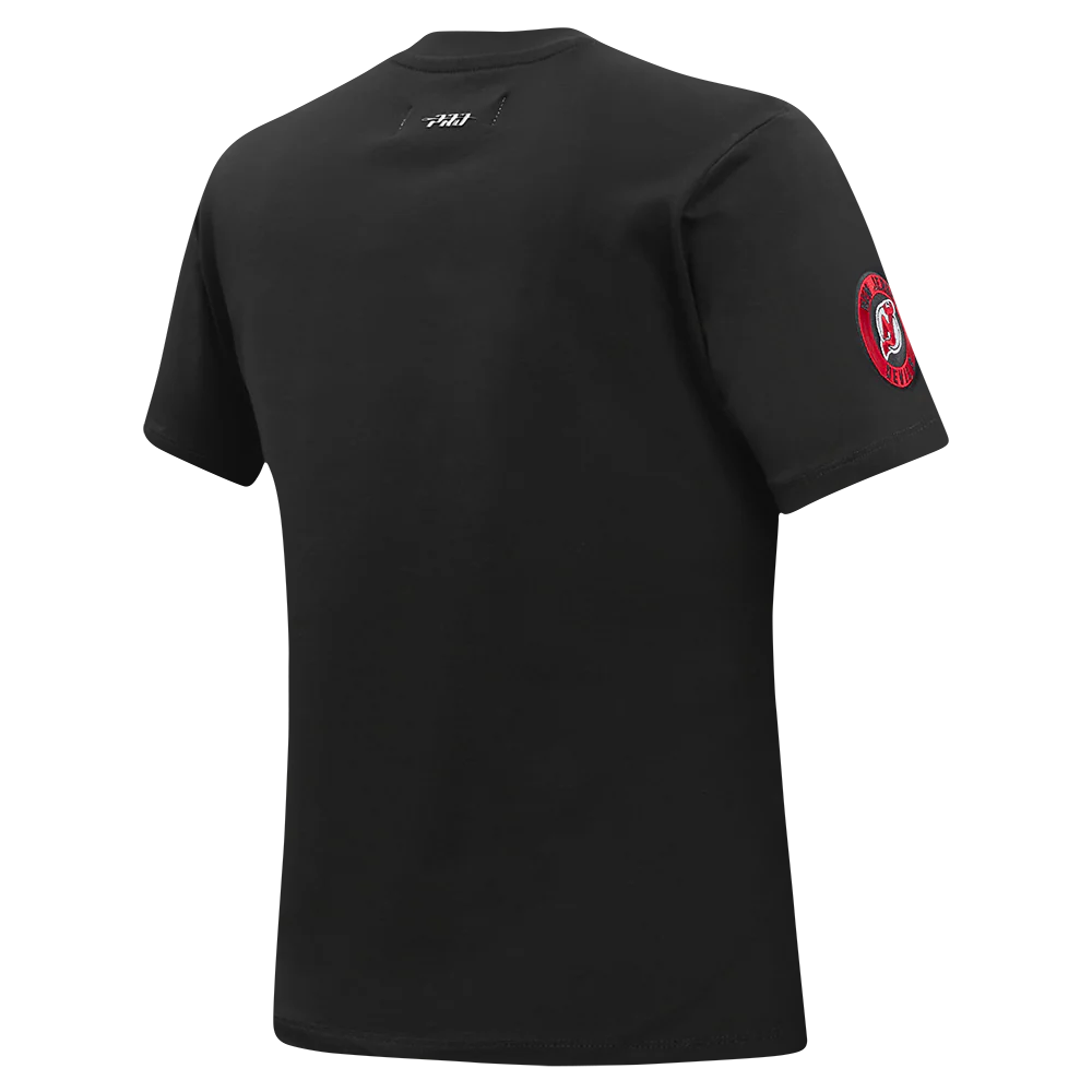 NHL NEW JERSEY DEVILS CLASSIC SHORT SLEEVE WOMEN'S SINGLE JERSEY SLIM FIT TEE (BLACK) - Image 4