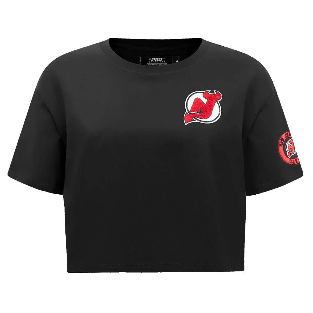NHL NEW JERSEY DEVILS CLASSIC WOMEN'S BOXY TEE (BLACK)