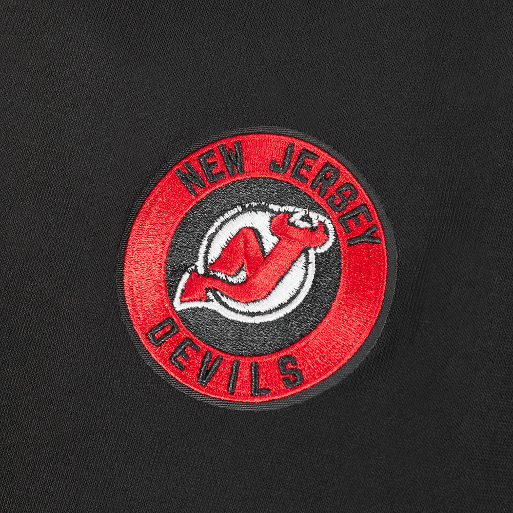 NHL NEW JERSEY DEVILS CLASSIC WOMEN'S FLEECE CROPPED PULLOVER HOODIE (BLACK) - Image 6