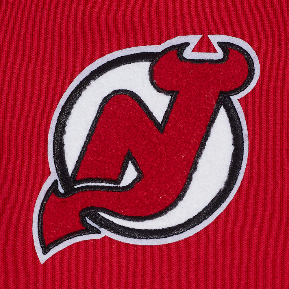 NHL NEW JERSEY DEVILS CLASSIC WOMEN'S FLEECE CROPPED PULLOVER HOODIE (RED) - Image 8