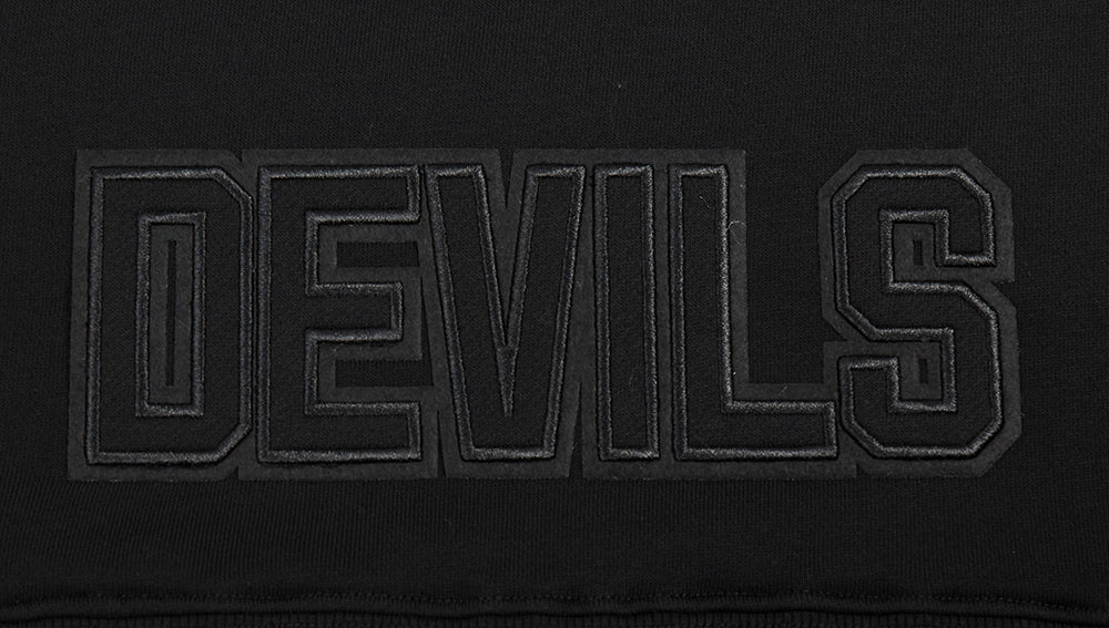 NHL NEW JERSEY DEVILS NEUTRAL WOMEN'S CROPPED PULLOVER HOODIE (BLACK) - Image 6