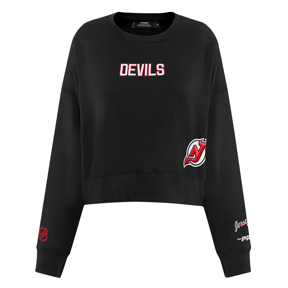 NHL NEWOMEN'S JERSEY DEVILS WINGSPAN WOMEN'S FLC CREWNECK (BLACK) - Image 3