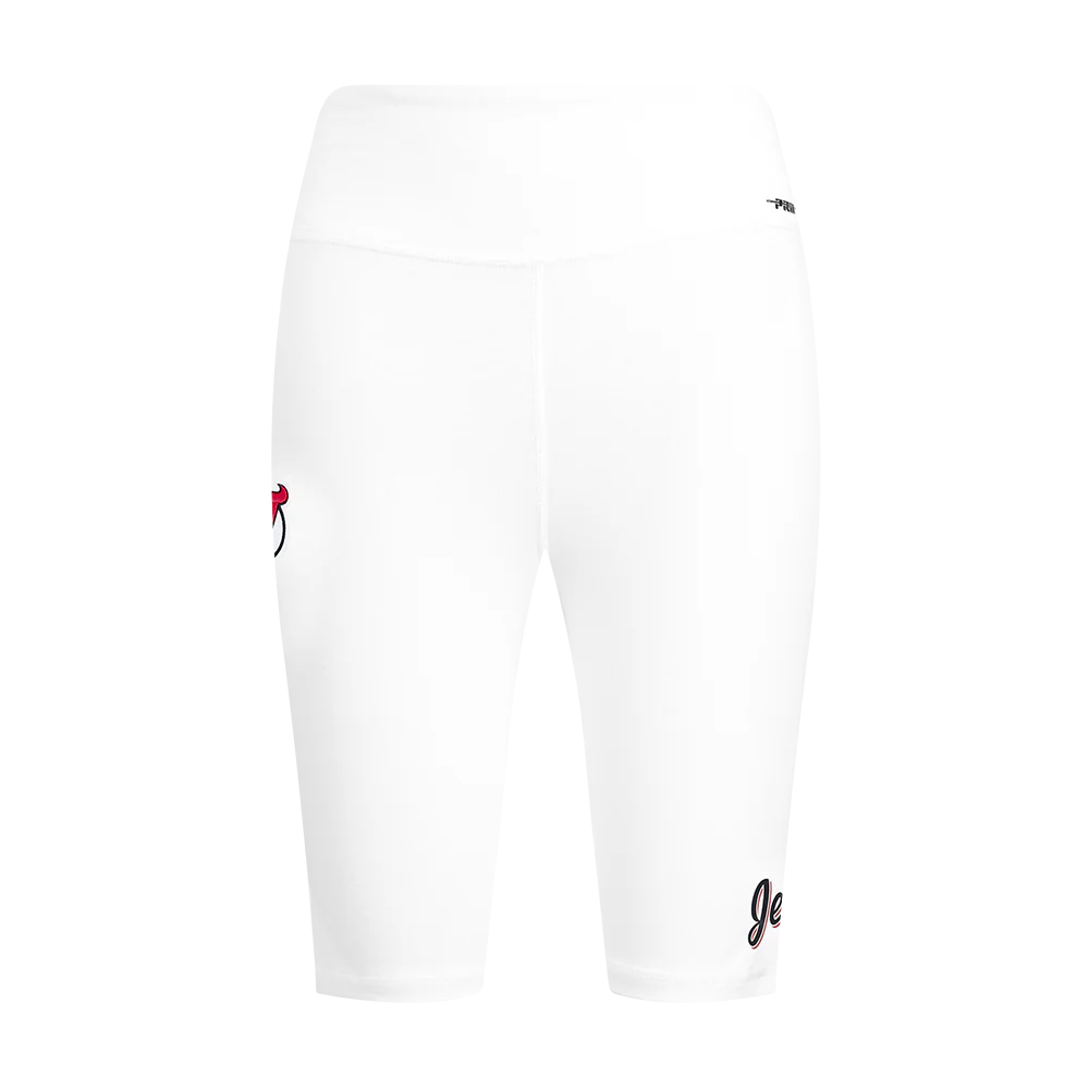 NHL NEW JERSEY DEVILS CLASSIC WOMEN'S COTTON BIKE SHORT (WHITE) - Image 2