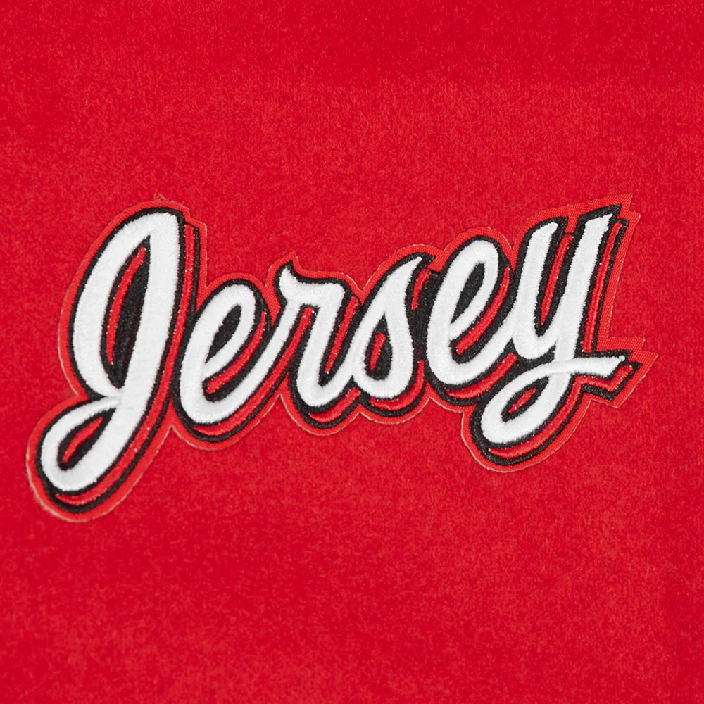 NHL NEW JERSEY DEVILS CLASSIC WOMEN'S WOOL VARSITY JACKET (RED/BLACK) - Image 5