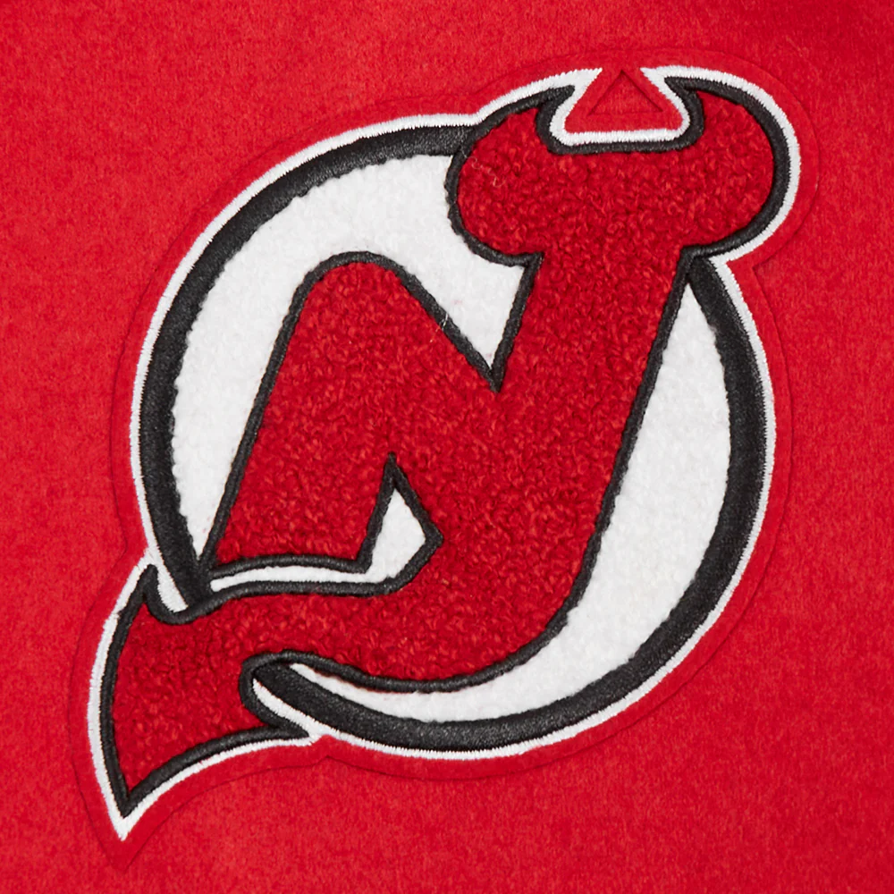 NHL NEW JERSEY DEVILS CLASSIC WOMEN'S WOOL VARSITY JACKET (RED/BLACK) - Image 6