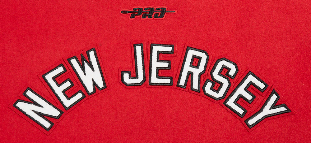 NHL NEW JERSEY DEVILS CLASSIC WOMEN'S WOOL VARSITY JACKET (RED/BLACK) - Image 8