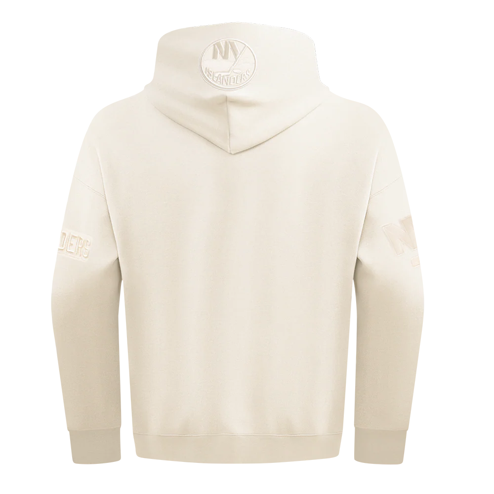 NEW YORK ISLANDERS NEUTRAL MEN'S DROP SHOULDER FLC PO HOODIE (EGGSHELL) - Image 5