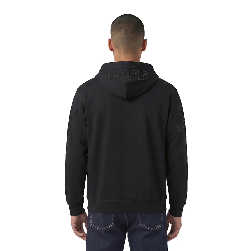 NHL NEW YORK ISLANDERS TRIPLE BLACK MEN'S DK FZ PO HOODIE (TRIPLE BLACK) - Image 2
