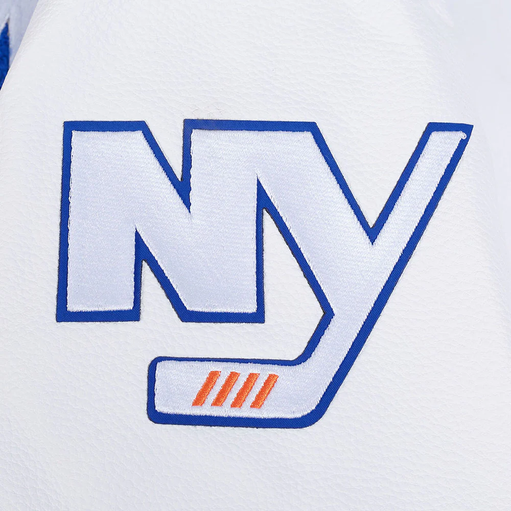 NHL NEW YORK ISLANDERS RETRO CLASSIC MEN'S RIB WOOL VARSITY JA (ROYAL/ORANGE/ROYAL) - Image 5