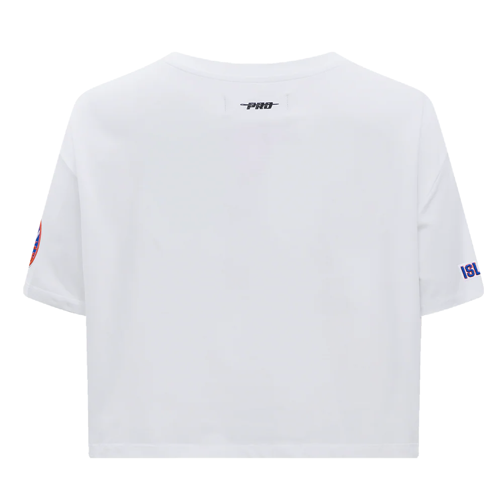 NHL NEW YORK ISLANDERS SCRIPT TAIL WOMEN'S SJ BOXY TEE (WHITE) - Image 4