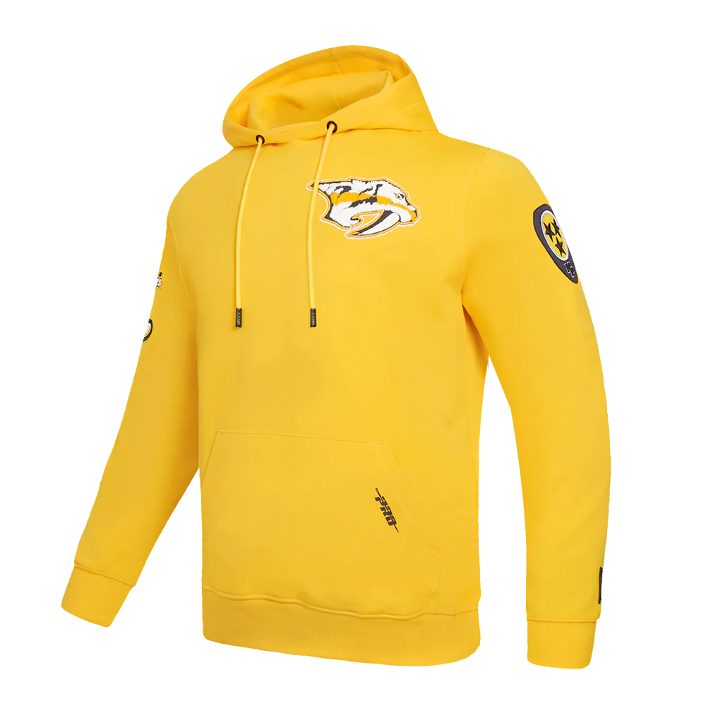 NHL NASHVILLE PREDATORS CLASSIC CHENILLE DOUBLE KNIT PULLOVER HOODIE (YELLOW) - Image 2
