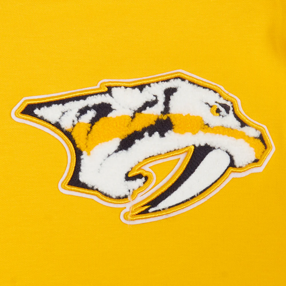 NHL NASHVILLE PREDATORS CLASSIC CHENILLE DOUBLE KNIT PULLOVER HOODIE (YELLOW) - Image 5