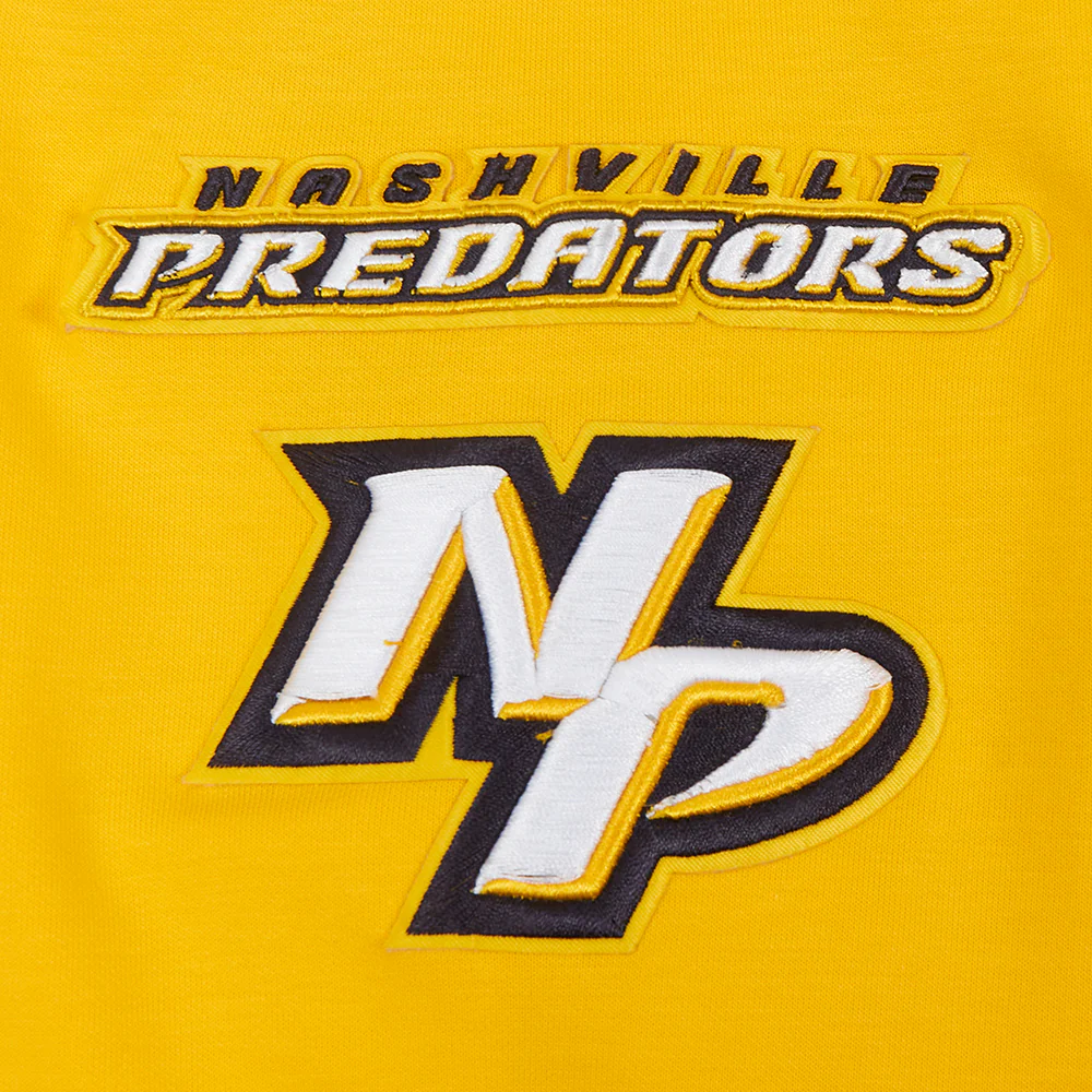 NHL NASHVILLE PREDATORS CLASSIC CHENILLE DOUBLE KNIT PULLOVER HOODIE (YELLOW) - Image 6