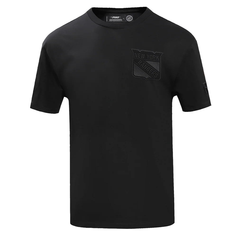 NHL NEW YORK RANGERS NEUTRAL COTTON JERSEY DROP SHOULDER TEE (BLACK) - Image 3