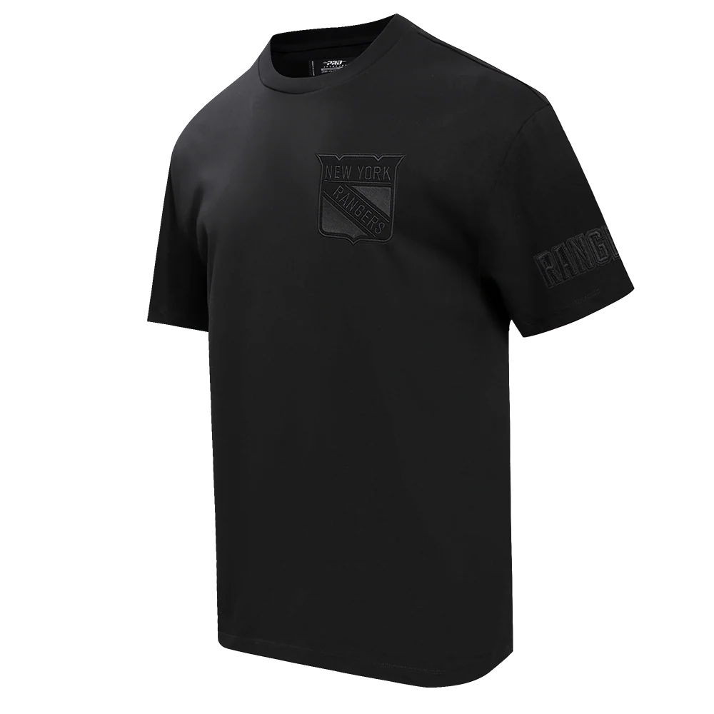 NHL NEW YORK RANGERS NEUTRAL COTTON JERSEY DROP SHOULDER TEE (BLACK) - Image 4