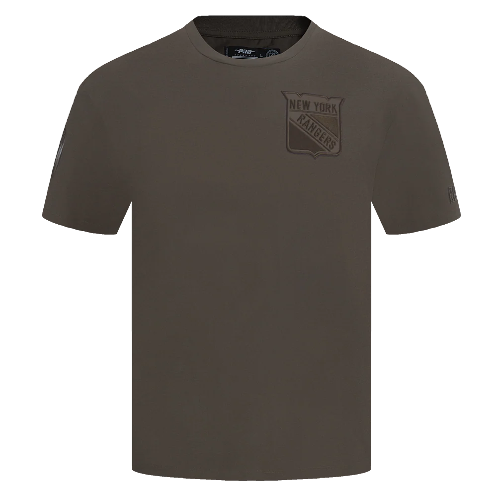NHL NEW YORK RANGERS NEUTRAL MEN'S DROP SHOULDER TEE (DARK TAUPE)