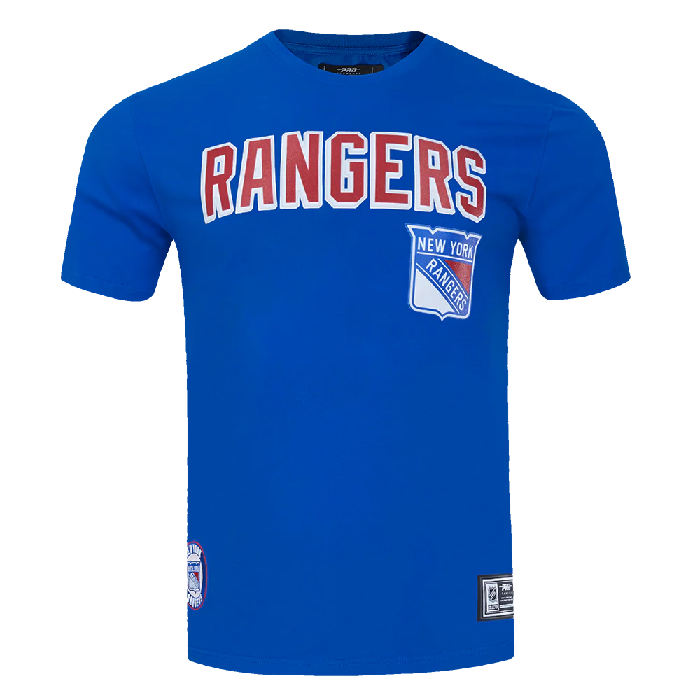 NHL NEW YORK RANGERS CLASSIC MEN'S MESH STRIPED TEE (ROYAL BLUE/RED)
