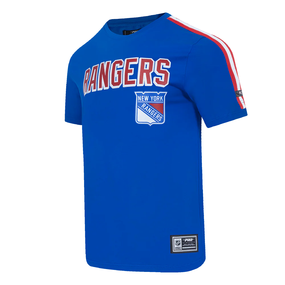 NHL NEW YORK RANGERS CLASSIC MEN'S MESH STRIPED TEE (ROYAL BLUE/RED) - Image 2