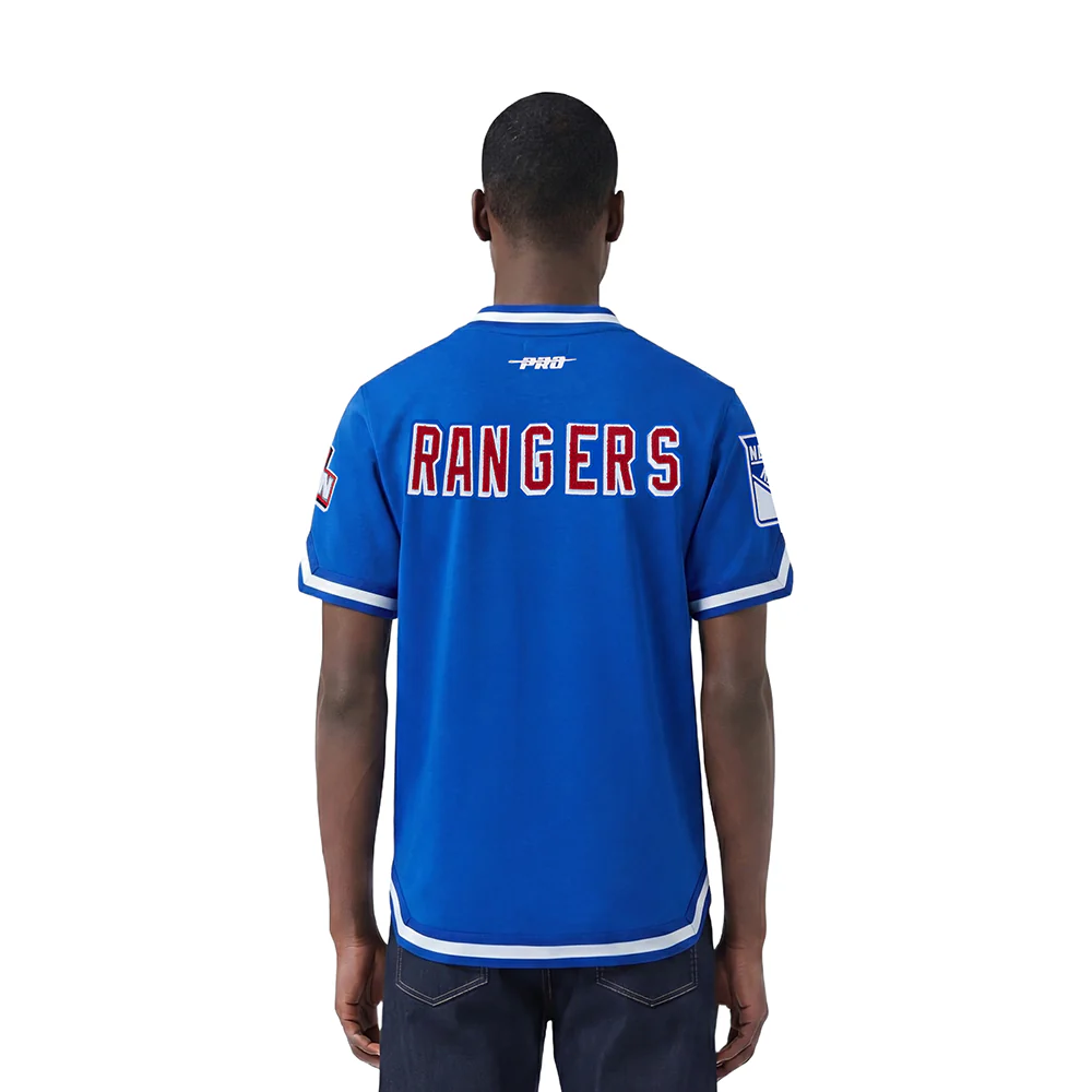 NHL NEW YORK RANGERS CLASSIC MEN'S WARM UP JACKET (ROYAL BLUE) - Image 2