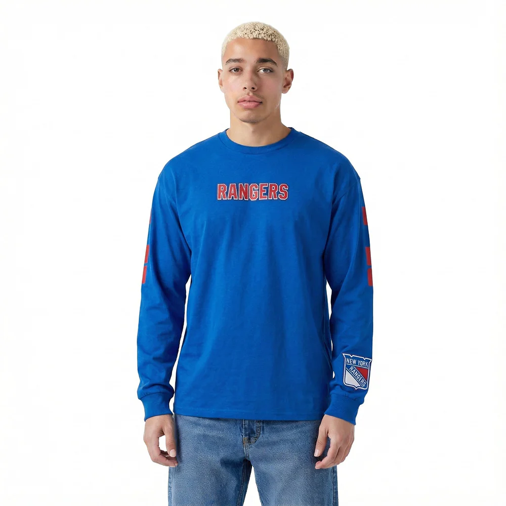 NHL NEW YORK RANGERS WINGSPAN MEN'S DROP SHOULDER LONG SLEEVE TEE (ROYAL BLUE) - Image 2