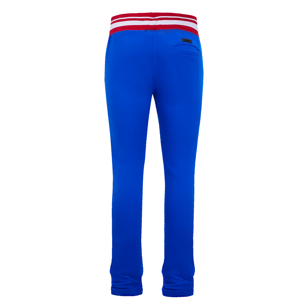 NHL NEW YORK RANGERS SCRIPT TAIL MEN'S RIB FLEECE SWEATPANT (ROYAL BLUE/RED) - Image 3