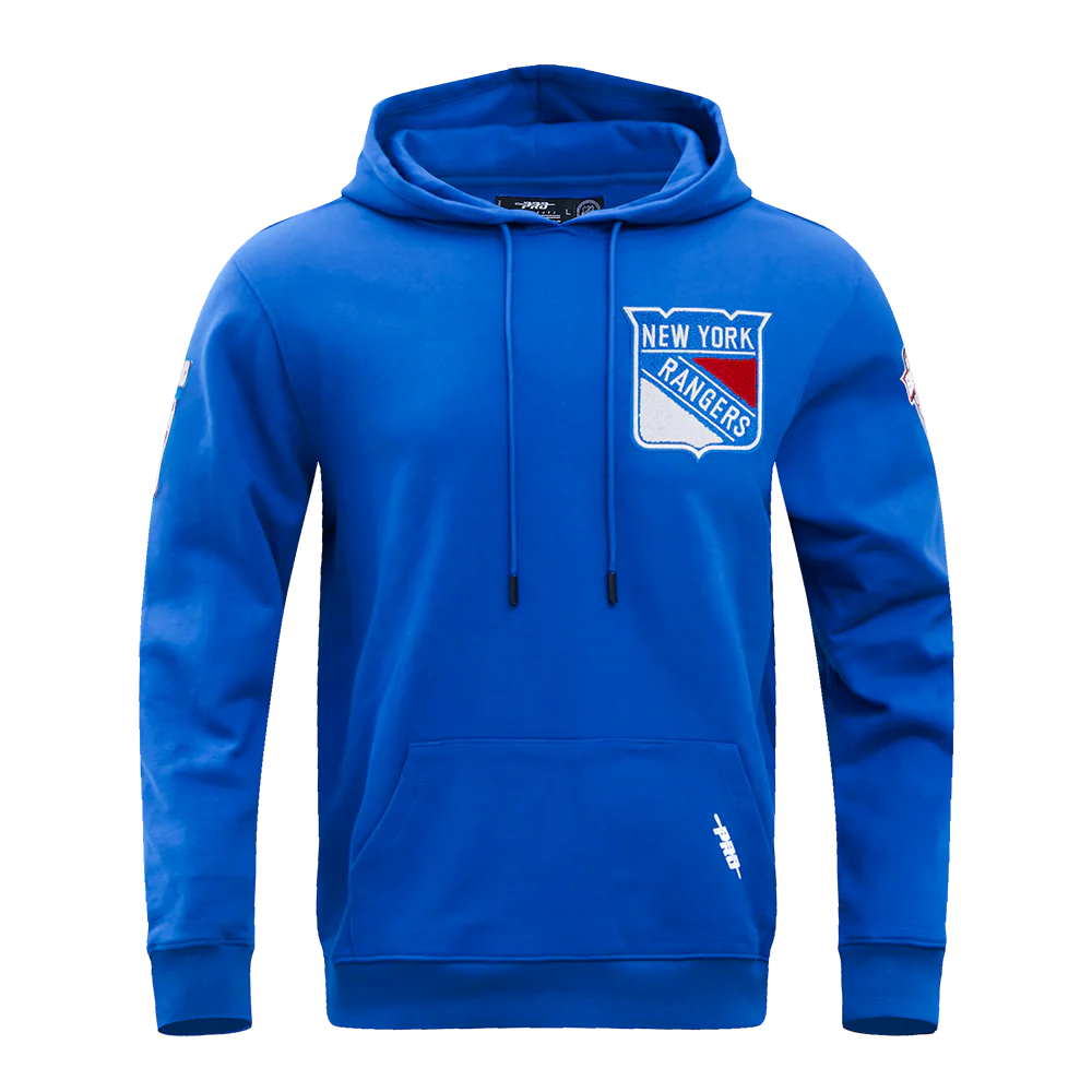 NHL NEW YORK RANGERS CLASSIC CHENILLE MEN'S PULLOVER HOODIE (ROYAL BLUE) - Image 3