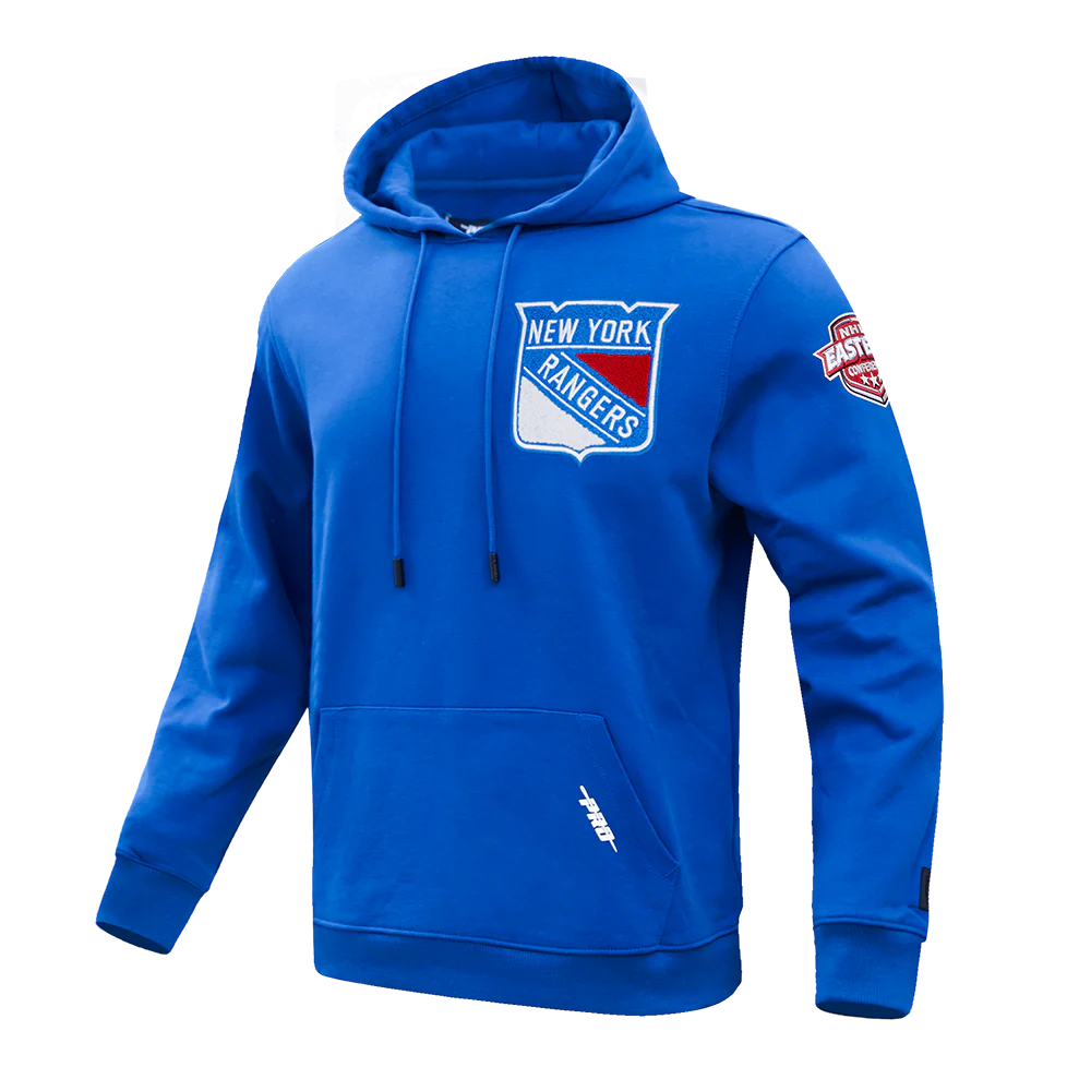 NHL NEW YORK RANGERS CLASSIC CHENILLE MEN'S PULLOVER HOODIE (ROYAL BLUE) - Image 4