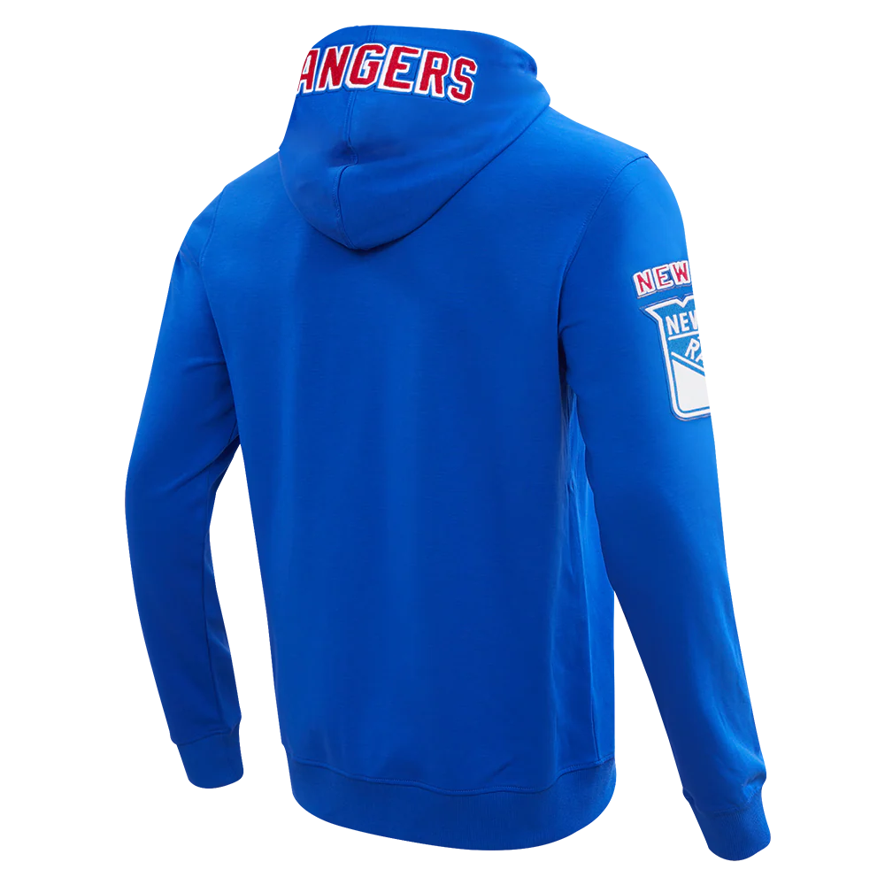 NHL NEW YORK RANGERS CLASSIC CHENILLE MEN'S FULL ZIP PULLOVER HOODIE (ROYAL BLUE) - Image 5