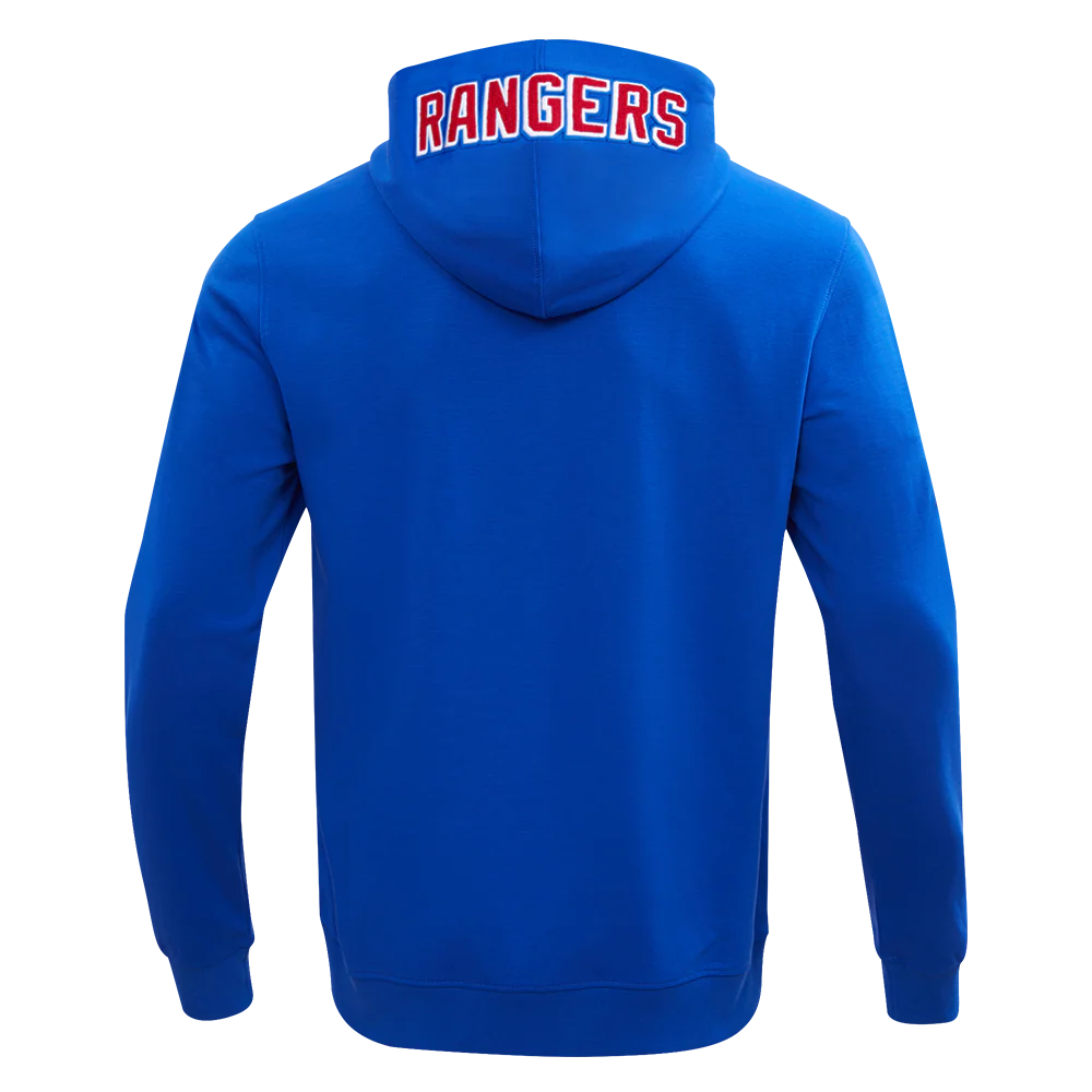NHL NEW YORK RANGERS CLASSIC CHENILLE MEN'S FULL ZIP PULLOVER HOODIE (ROYAL BLUE) - Image 6