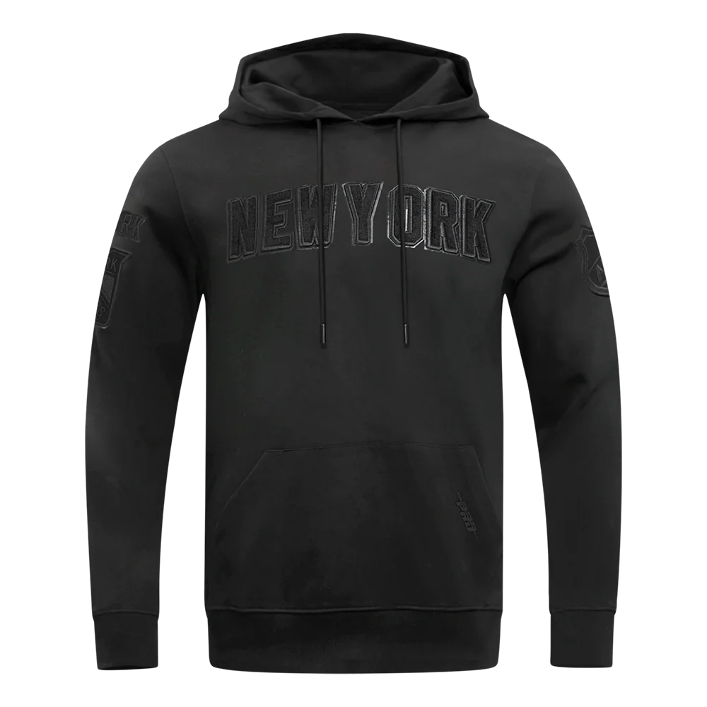 NHL NEW YORK RANGERS CLASSIC TRIPLE BLACK MEN'S MEN'S DK PO HOODIE (TRIPLE BLACK) - Image 3