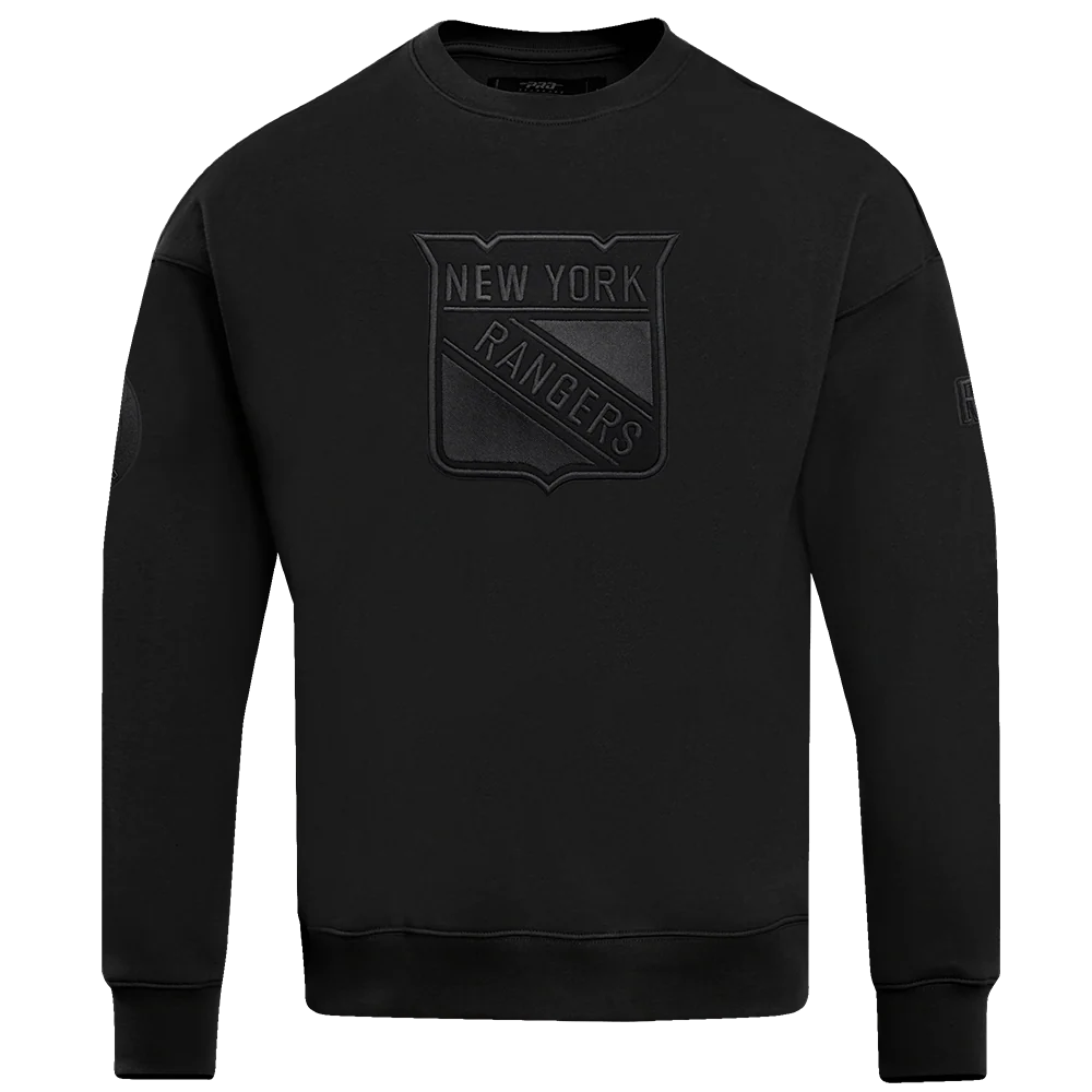 NHL NEW YORK RANGERS NEUTRAL DROP SHOULDER FLEECE CREWNECK (BLACK) - Image 3