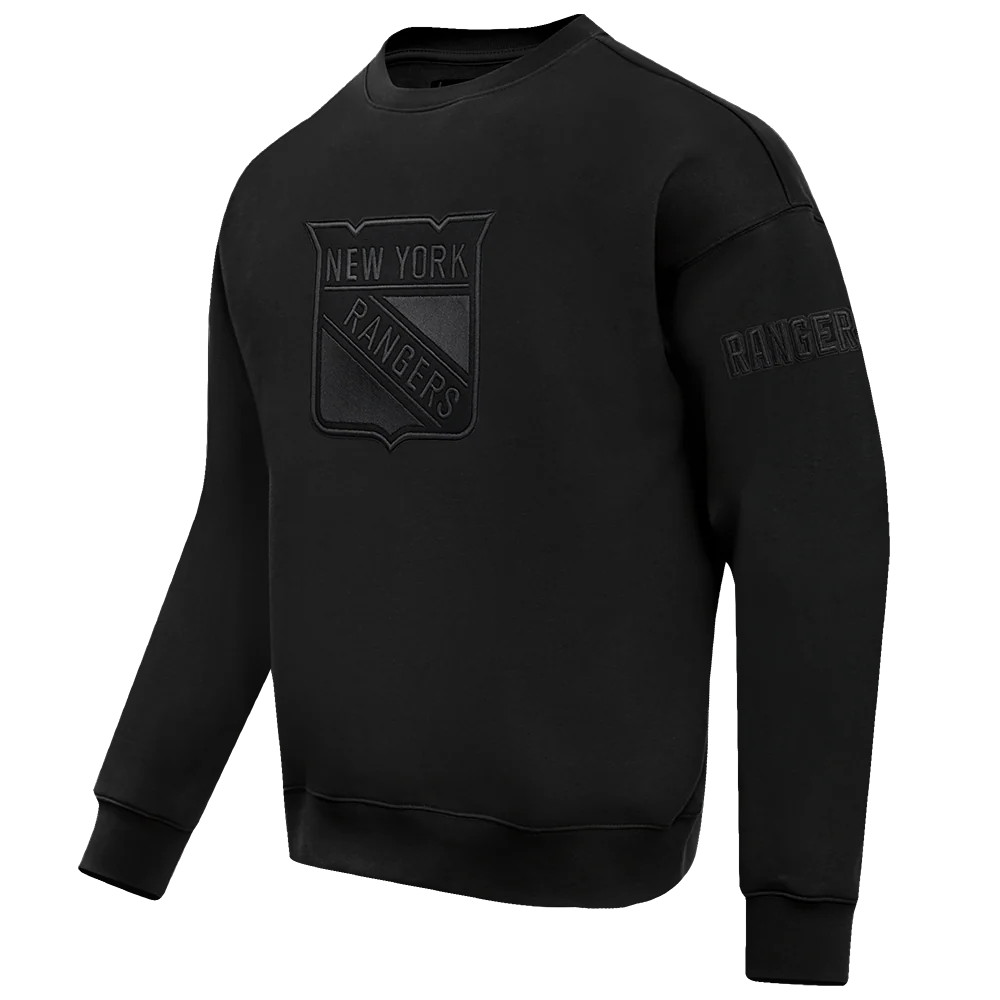 NHL NEW YORK RANGERS NEUTRAL DROP SHOULDER FLEECE CREWNECK (BLACK) - Image 4