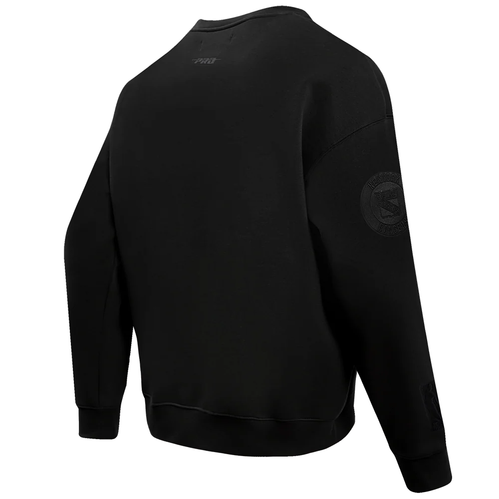 NHL NEW YORK RANGERS NEUTRAL DROP SHOULDER FLEECE CREWNECK (BLACK) - Image 5