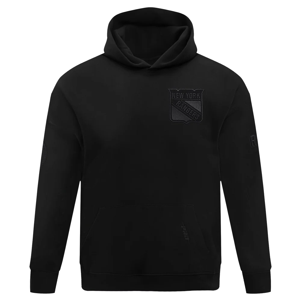 NHL NEW YORK RANGERS NEUTRAL DROP SHOULDER FLEECE PULLOVER HOODIE (BLACK) - Image 3