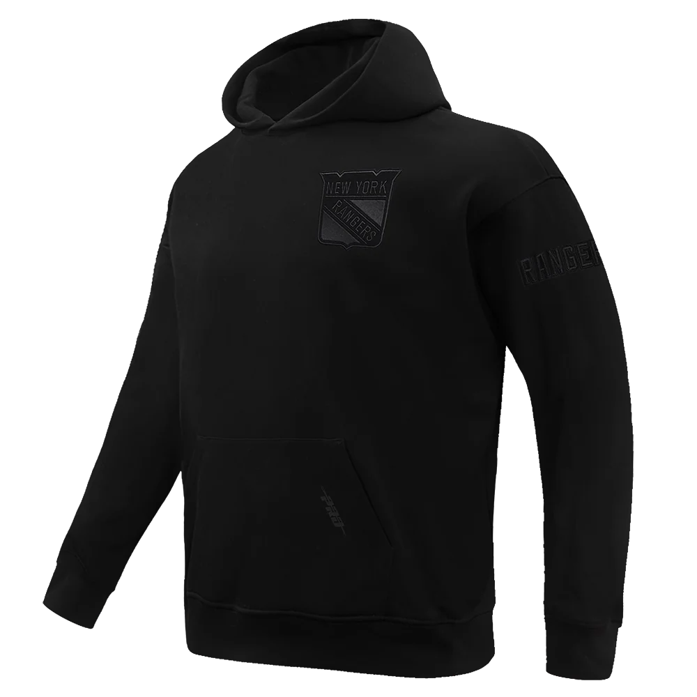 NHL NEW YORK RANGERS NEUTRAL DROP SHOULDER FLEECE PULLOVER HOODIE (BLACK) - Image 4