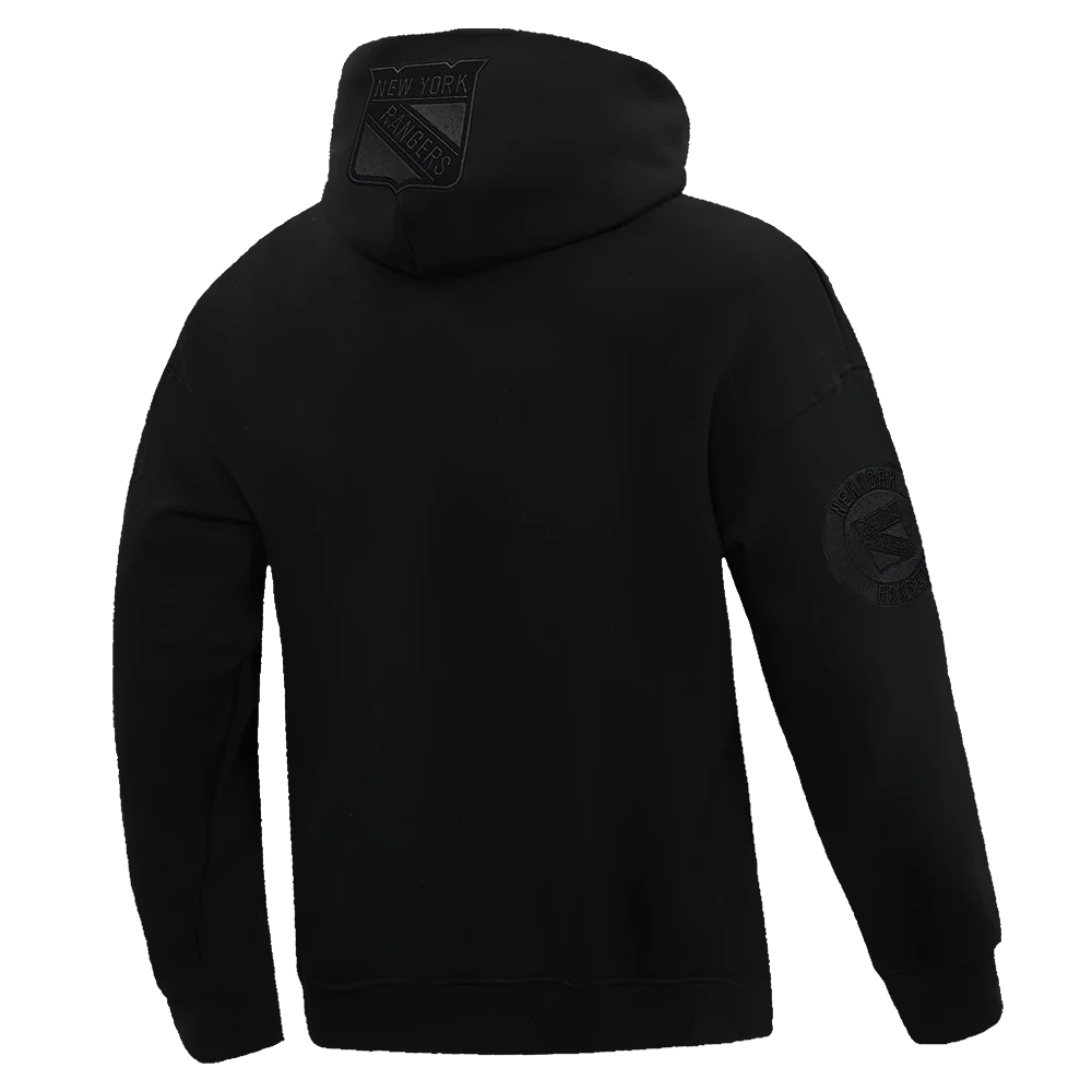 NHL NEW YORK RANGERS NEUTRAL DROP SHOULDER FLEECE PULLOVER HOODIE (BLACK) - Image 5