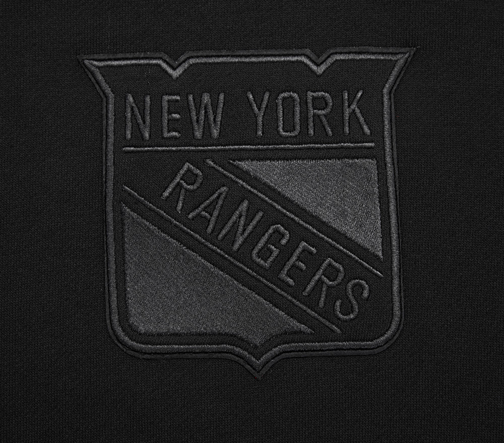 NHL NEW YORK RANGERS NEUTRAL DROP SHOULDER FLEECE PULLOVER HOODIE (BLACK) - Image 8