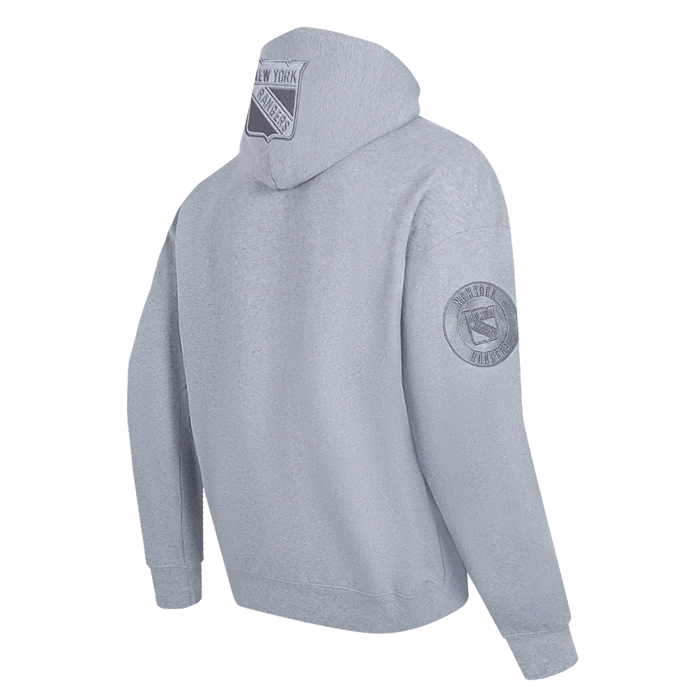 NHL NEW YORK RANGERS NEUTRAL MEN'S DROP SHOULDER PULLOVER HOODIE (DARK HEATHER GRAY) - Image 6