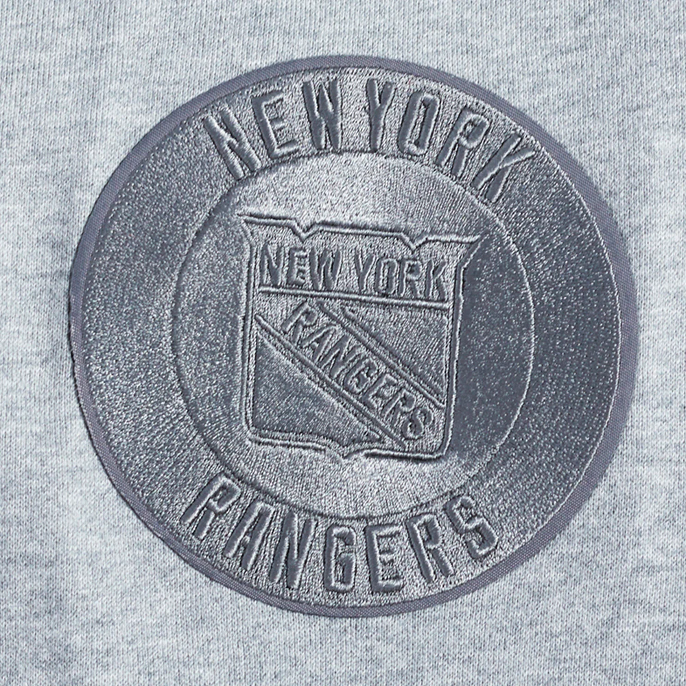 NHL NEW YORK RANGERS NEUTRAL MEN'S DROP SHOULDER PULLOVER HOODIE (DARK HEATHER GRAY) - Image 8