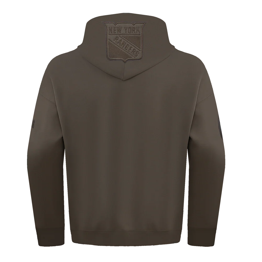 NHL NEW YORK RANGERS NEUTRAL MEN'S DROP SHOULDER PULLOVER HOODIE (DARK TAUPE) - Image 5