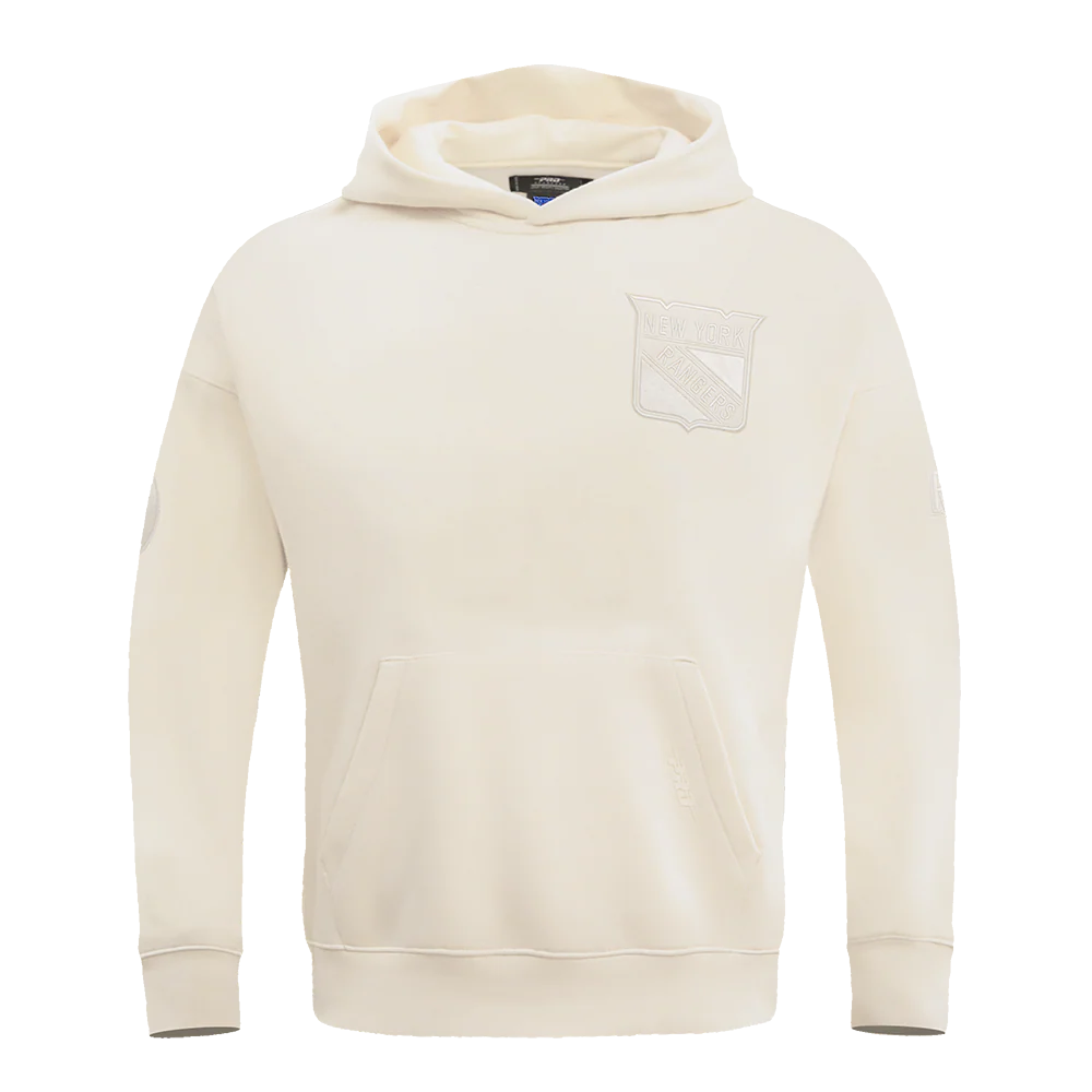 NHL NEW YORK RANGERS NEUTRAL DROP SHOULDER FLEECE PULLOVER HOODIE (EGGSHELL)