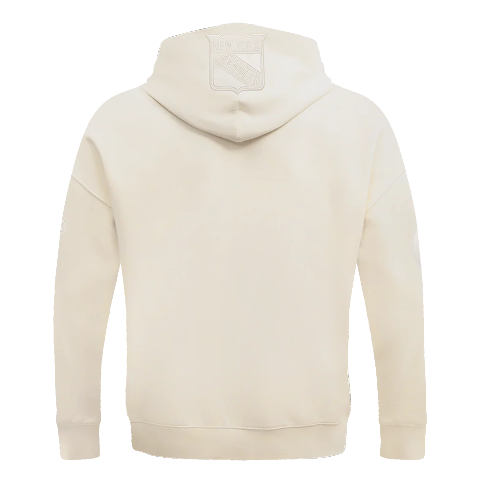 NHL NEW YORK RANGERS NEUTRAL DROP SHOULDER FLEECE PULLOVER HOODIE (EGGSHELL) - Image 3
