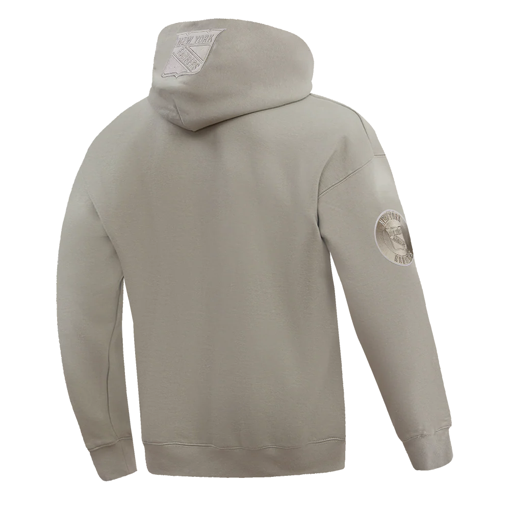NHL NEW YORK RANGERS NEUTRAL DROP SHOULDER FLEECE PULLOVER HOODIE (TAUPE) - Image 5