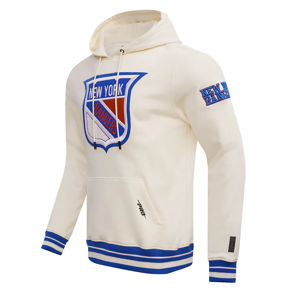 NHL NEW YORK RANGERS RETRO CLASSIC MEN'S PULLOVER HOODIE (EGGSHELL/ ROYAL BLUE) - Image 2