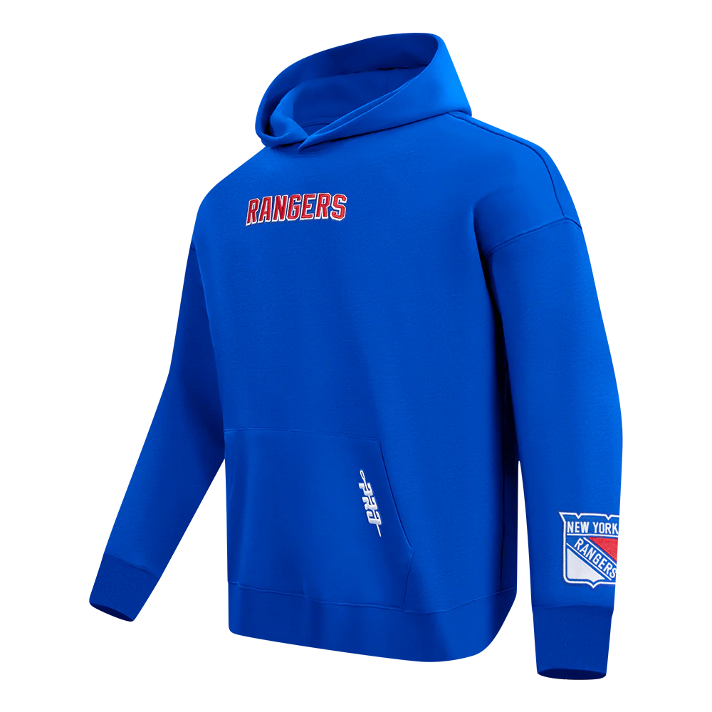 NHL NEW YORK RANGERS WINGSPAN MEN'S DROP SHOULDER FLEECE PULLOVER HOODIE (ROYAL BLUE) - Image 4
