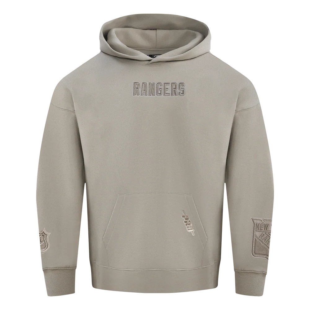 NHL NEW YORK RANGERS WINGSPAN MEN'S DROP SHOULDER FLEECE PULLOVER HOODIE (TAUPE) - Image 3