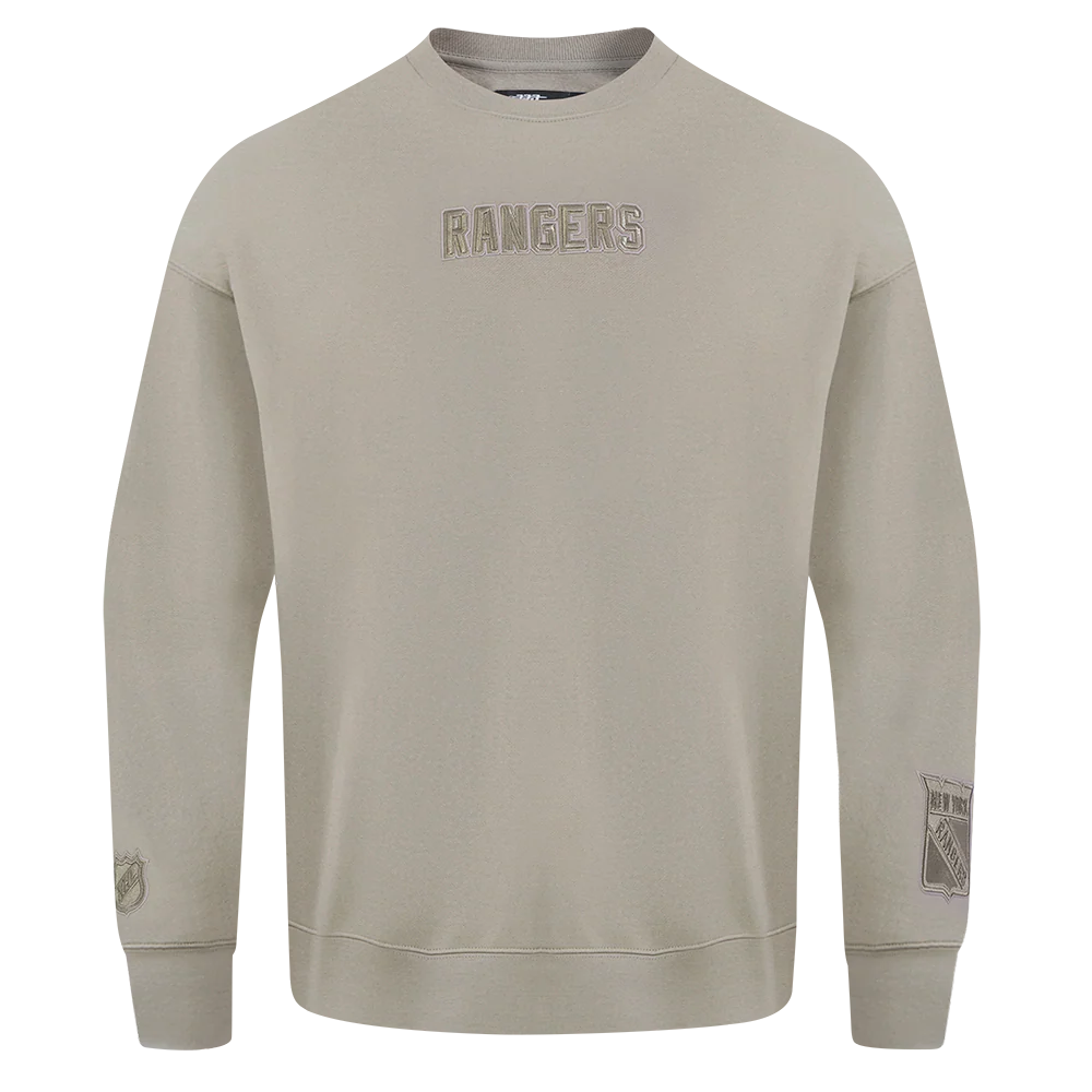 NHL NEW YORK RANGERS WINGSPAN MEN'S DROP SHOULDER FLEECE CREWNECK (TAUPE) - Image 3