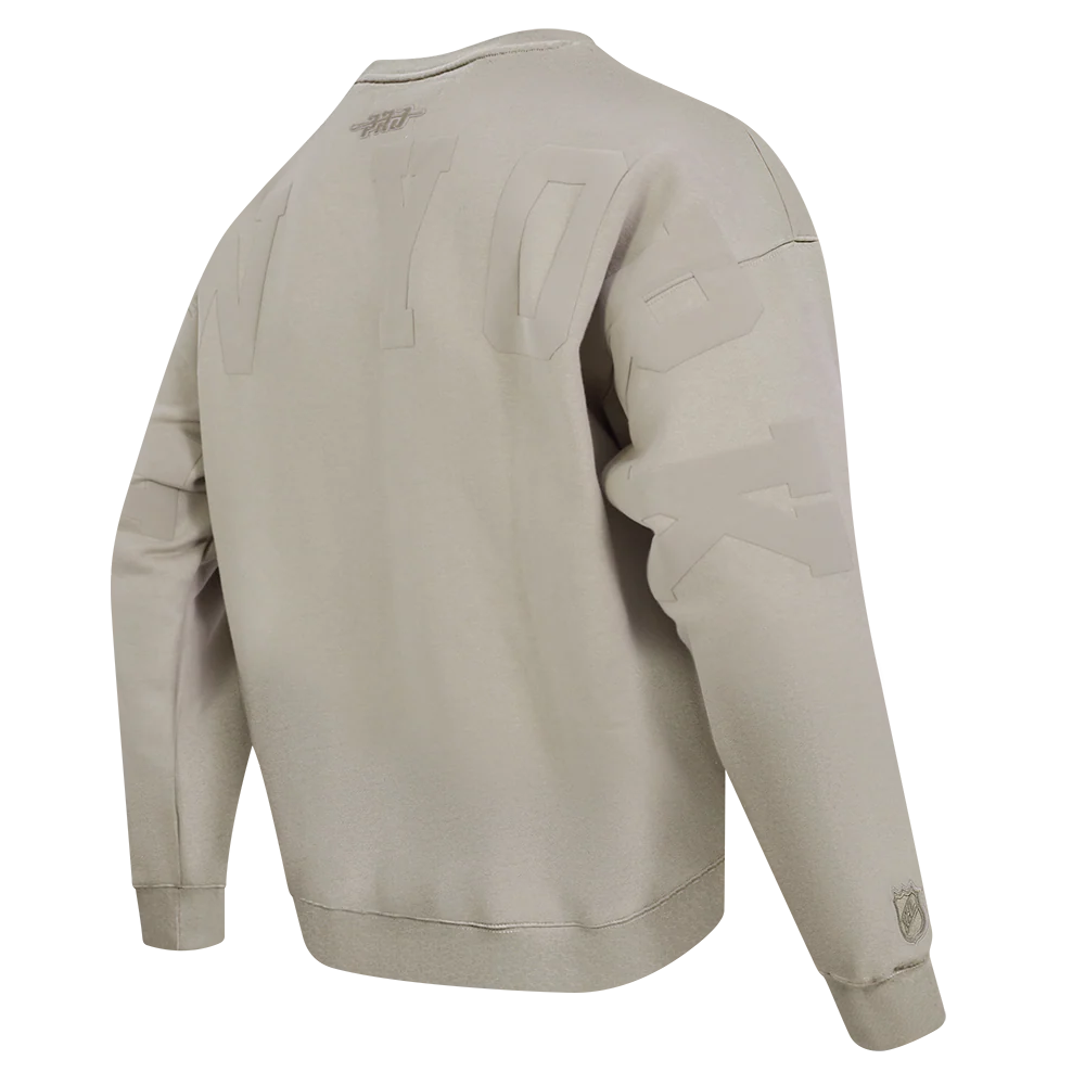 NHL NEW YORK RANGERS WINGSPAN MEN'S DROP SHOULDER FLEECE CREWNECK (TAUPE) - Image 6