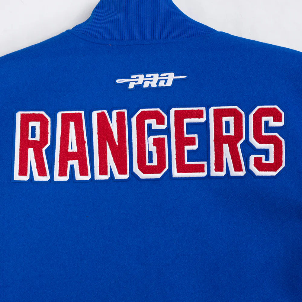 NHL NEW YORK RANGERS CLASSIC MEN'S WOOL VARSITY JACKET (ROYAL BLUE/WHITE) - Image 5