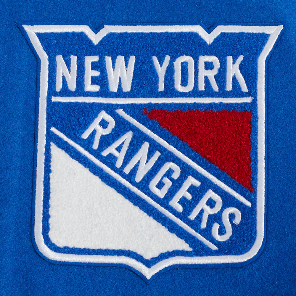 NHL NEW YORK RANGERS SCRIPT TAIL MEN'S RIB WOOL VARSITY (ROYAL BLUE/RED) - Image 6